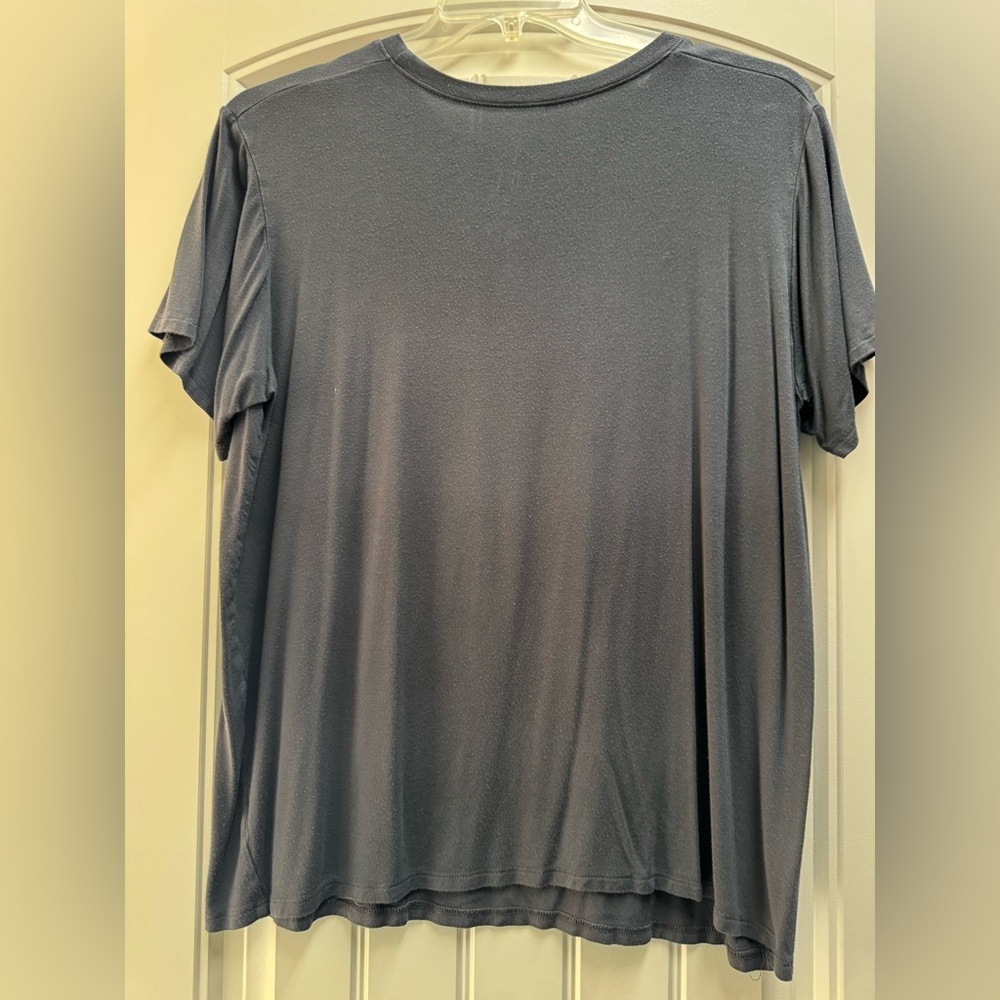 Gray and Red Short Sleeve Tee with Vintage Wilderness Design - Picture 2 of 5